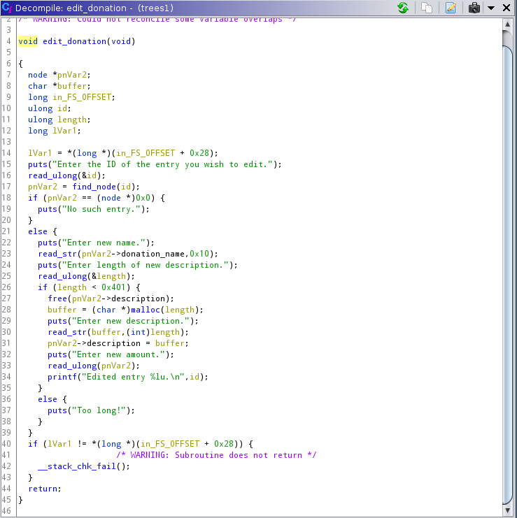 Edit function in Ghidra