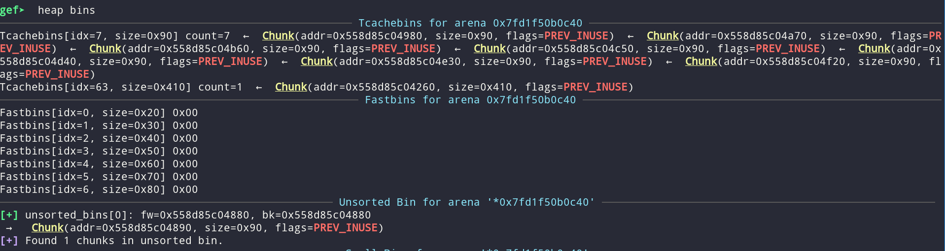 Heap after filling the gaps