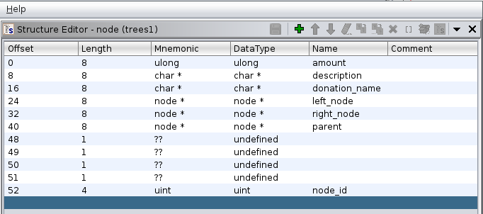 Struct definition in Ghidra
